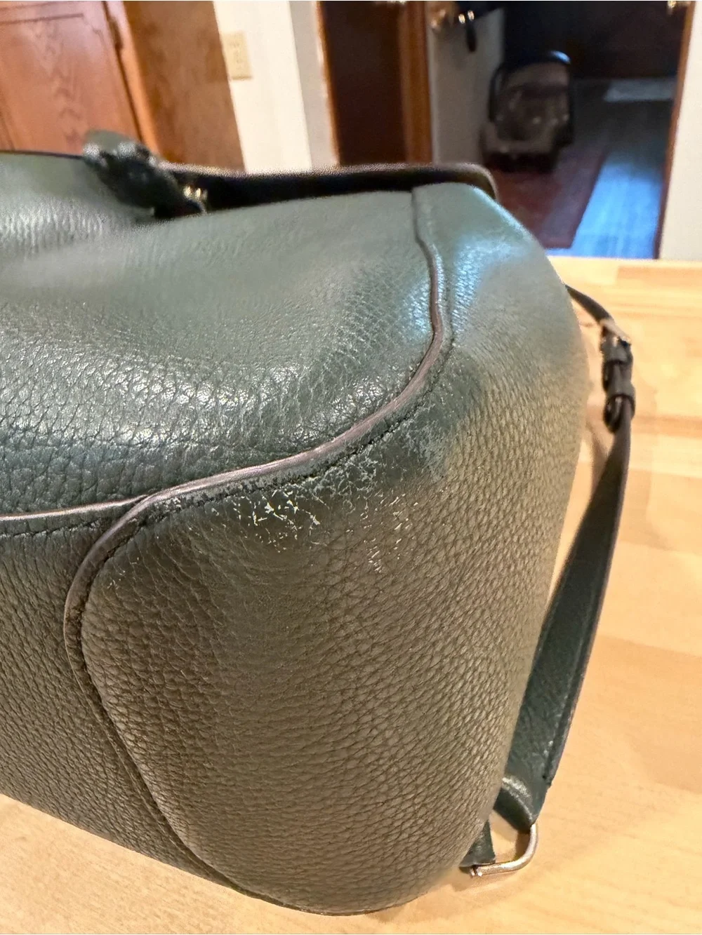 kate spade Pebbled Leather Backpack in Dark Green